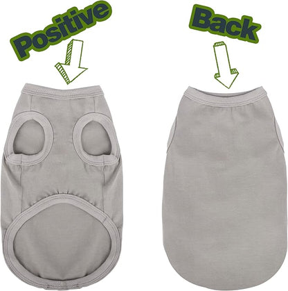Paiaite 3 Pieces Plain Dog Shirt Sleeveless Puppy Cotton Dog Shirts Breathable Pet Apparel Tank Top Colorful Puppy Sweatshirt Clothes for Small Medium Dogs Black Green and Gray 3XL