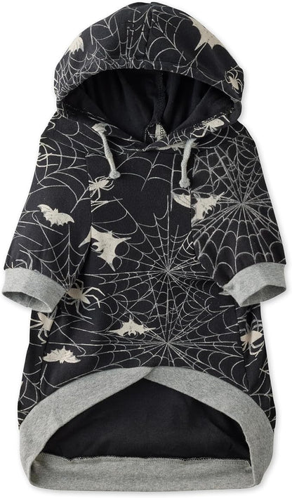 Pet Passion Rocky – The Original Lightweight Hooded Tee 100% Organic Cotton Dog Hoodie Pet Coat Sweater for All Sized Dogs, Batty Black, XX-Small (4-7 lbs)