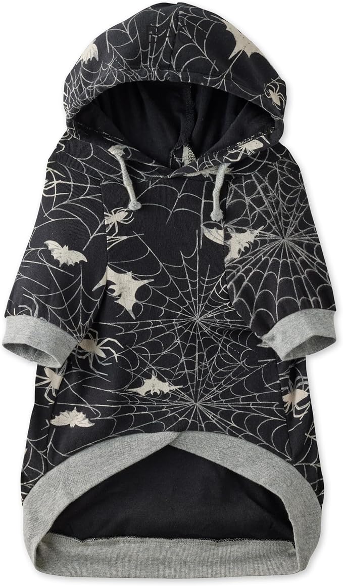 Pet Passion Rocky – The Original Lightweight Hooded Tee 100% Organic Cotton Dog Hoodie Pet Coat Sweater for All Sized Dogs, Batty Black, Medium (20-45 lbs)