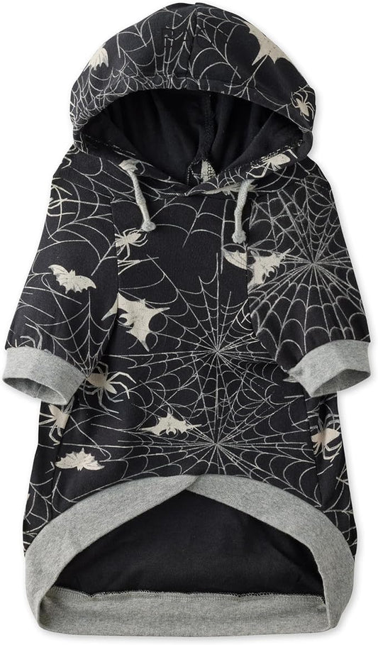 Pet Passion Rocky – The Original Lightweight Hooded Tee 100% Organic Cotton Dog Hoodie Pet Coat Sweater for All Sized Dogs, Batty Black, Medium (20-45 lbs)