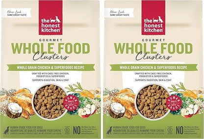 The Honest Kitchen Whole Food Clusters Whole Grain Chicken & Oat Dry Dog Food, 1 lb Bag (Pack of 2)