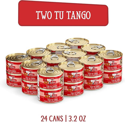 Weruva Cats in The Kitchen, Two Tu Tango with Sardine, Tuna & Turkey Au Jus Cat Food, 3.2oz Can (Pack of 24)