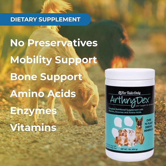 YOUNGEVITY Arthrydex Complete Nutritional Supplement | Vitamins, Probiotics & Enzymes | Pets Healthy Bones – 1 lb Canister (Pack of 2)