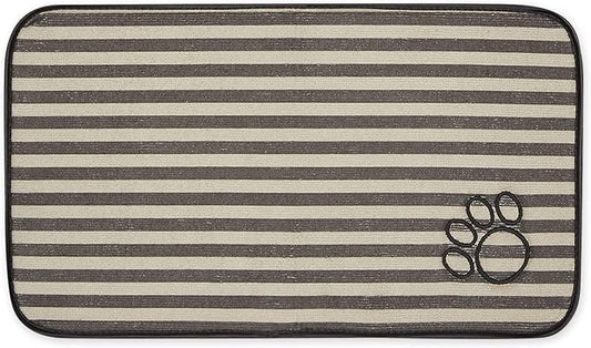 Bone Dry Machine Washable, Ultra Absorbent Pet Mat, 10x18, Brown Stripe