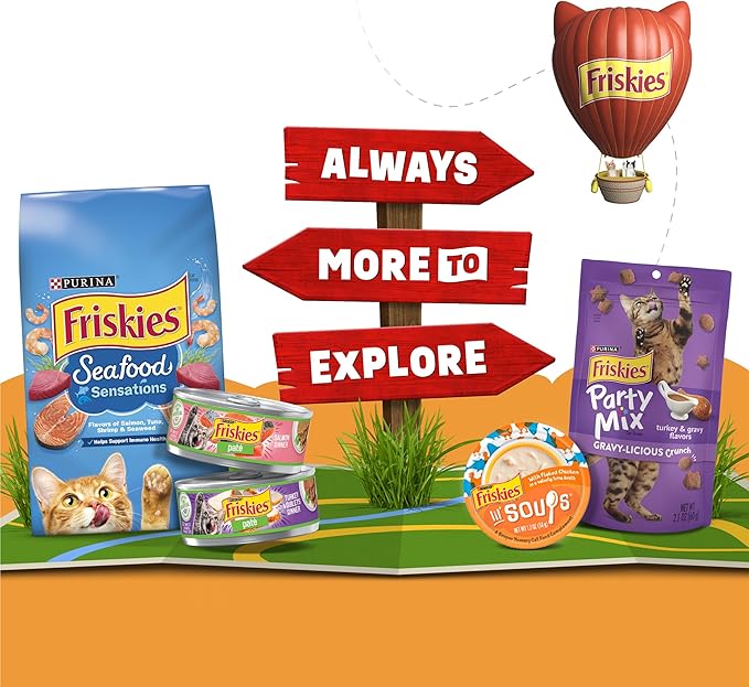 Friskies Purina Natural,Grain Free Lickable Cat Treats Lil’ Soups with Tuna in Chicken Broth - 1.2 oz. Cups,(Pack of 16)
