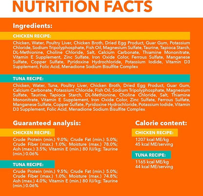 IAMS Perfect Portions Healthy Adult Wet Cat Food Pate,Chicken and Tuna Recipe Variety Pack,Easy Peel -Pack Trays (,24 Servings),12 Count (Pack of 4)