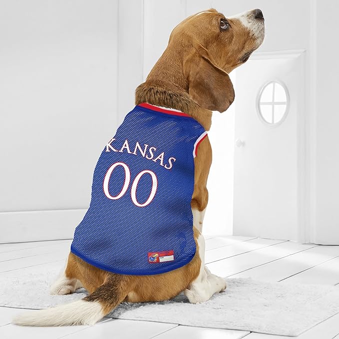 Pets First KU-4020-LG Kansas Basketball Jersey, multi, one size