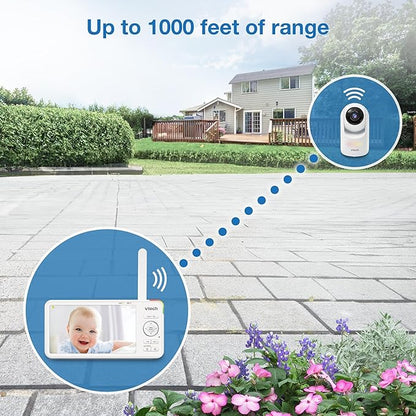 VTech Advanced HD Baby Monitor – 5.5" 720P IPS Screen, Pan-Tilt-Zoom Camera, No WiFi, Long Battery, Night Light, 2-Way Talk, Lullabies, Soothing Sounds