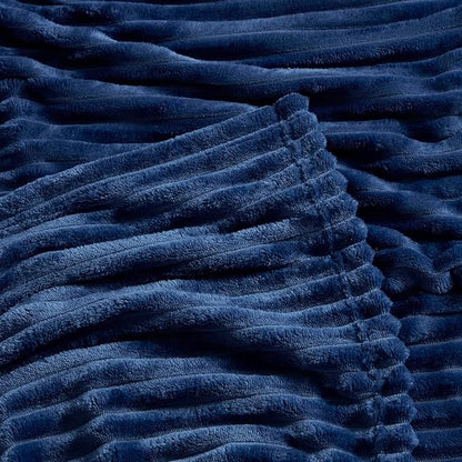 Nestl Blue Throw Blanket for Couch - Cozy Warm Fuzzy Blankets for Women, Plush Small Fleece Throws for Girls - Navy Blue, 50 x 60 Inches