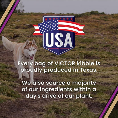 VICTOR Super Premium Dog Food – Professional Dry Dog Food – Super Premium Kibble with 26% Protein – Gluten-Free with Beef, Chicken & Pork Meals – for High Energy and Active Dogs & Puppies, 50lbs