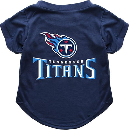 Littlearth NFL Tennessee Titans Pet T-Shirt, Team Color, Small