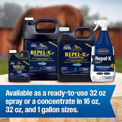 Farnam Repel-X Insecticide & Repellent Water-based Fly Spray for Horses, Dogs and Premises, 32 Ounces