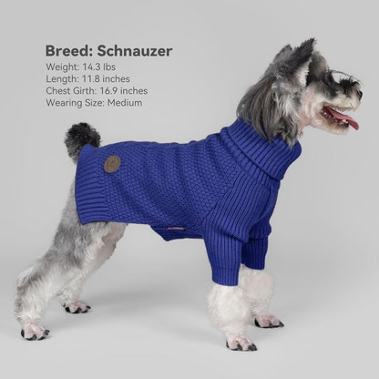 cyeollo 4XL Dog Sweater,Pullover Turtleneck for Large Dogs, Classic Knitwear Fall Winter Cold Weather Pet Clothes for Giant Breed Warm Pet Apparel Large Big Dog Sweaters Male, Royal Blue XXXXL