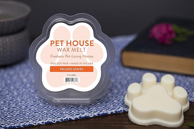 One Fur All Pet House Scented Wax Melts Natural, Plant Based Soy Wax Melts for Pet Odor, Long Lasting Fragrance for Fresh Smelling Homes, Falling Leaves and Autumn Harvest, Pack of 2