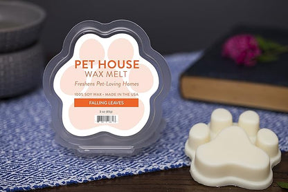 One Fur All Pet House Scented Wax Melts Natural, Plant Based Soy Wax Melts for Pet Odor, Long Lasting Fragrance for Fresh Smelling Homes, Falling Leaves and Autumn Harvest, Pack of 2