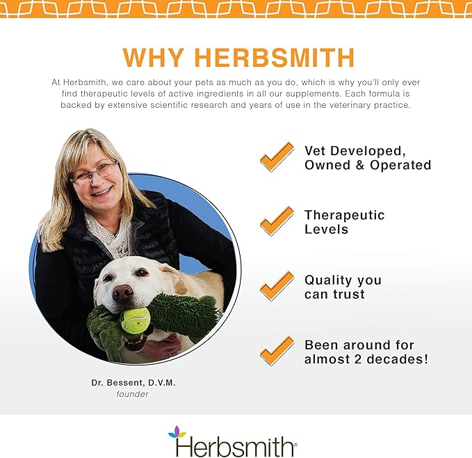 Herbsmith Clear AllerQi – Allergy Aid for Cats and Dogs – Pet Allergy Support – Anti Itch Pills for Dogs and Cats – 500g Powder