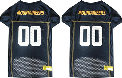 NCAA College West Virginia University Mountaineers Mesh Jersey for Dogs & Cats, XX-Large. Licensed Big Dog Jersey with Your Favorite Football/Basketball College Team (Pack of 2)