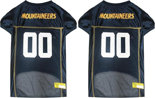 NCAA College West Virginia University Mountaineers Mesh Jersey for Dogs & Cats, XX-Large. Licensed Big Dog Jersey with Your Favorite Football/Basketball College Team (Pack of 2)