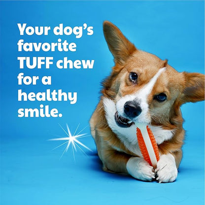 Hartz Chew 'n Clean Tuff Bone Bacon Scented Dental Dog Chew Toy - Large (Pack of 2)