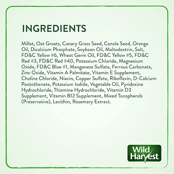 Wild Harvest Daily Blend Nutrition Diet Parakeet, Canary And Finch, Bird Food, 5 Pounds