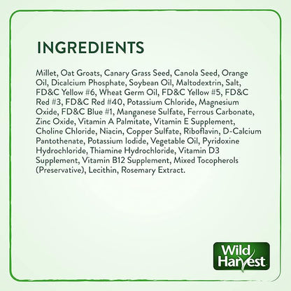 Wild Harvest Daily Blend Nutrition Diet Parakeet, Canary And Finch, Bird Food, 5 Pounds