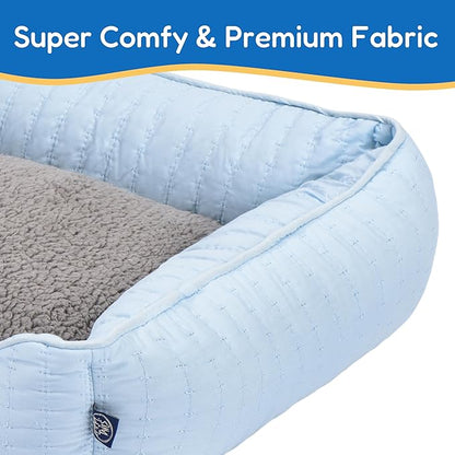 FluffyDream Small Dog Bed, Super Soft Pet Bed Furniture, Suitable for Dogs Up to 30lbs, 24'' x 20'', Light Blue