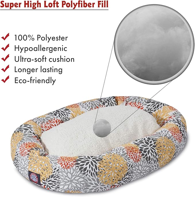 Majestic Pet 32" Citrus Blooms Sherpa Bagel Bed