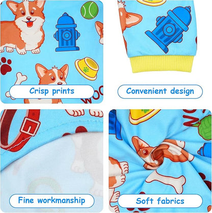 2PCS Dog Pajamas for Medium Sized Dog Pjs Clothes Puppy Onesies Outfits Pet Jammies Boy Girl Male Female Apparel Soft Strechy Paw Bone M