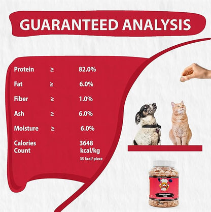 Tuna Cat Treats, 100% Wild Caught | Freeze Dried Dog Treats, High Protein | Grain-free, Single Ingredient Cat & Dog Food Toppers | No Additives or Preservatives | Inspected & Tested in USA | 3.5 oz