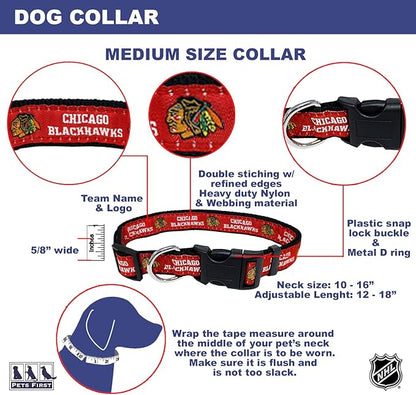 Pets First NHL Collar for Dogs & Cats. Adjustable, Cute, & Stylish! The Ultimate Hockey Fan Collar!