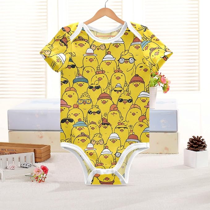 Bright Emotions Raccoons Baby Short Sleeve Bodysuits Romper Unisex Infant Outfit Wrapping Clothes for Boy Girl kids 3M