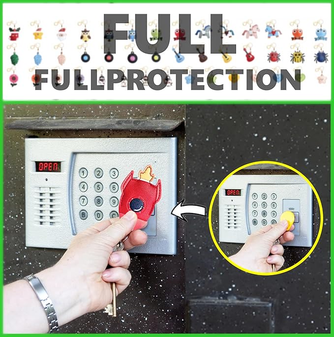 Leather Keychain Holder Case Compatible with AirTag,Cute Protective Cover with Keyring,Anti-Scratch Finder GPS Tracker Case for Wallet Keys,bag,pets,Backpack(Rocket Red)