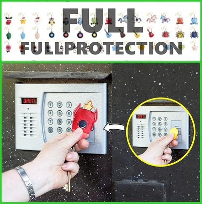 Leather Keychain Holder Case Compatible with AirTag,Cute Protective Cover with Keyring,Anti-Scratch Finder GPS Tracker Case for Wallet Keys,bag,pets,Backpack(Rocket Red)