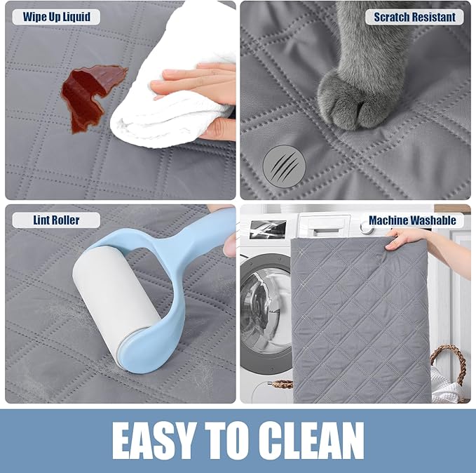 Smiry Waterproof Dog Bed Cover Pet Blanket, Soft Washable Dog Blanket for Furniture Bed Couch Sofa Reversible, Checkered (40"x50", Grey/Grey)