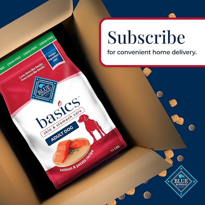 Blue Buffalo Basics Grain-Free Dry Dog Food for Adult Dogs, Limited Ingredient Diet, Salmon Recipe, 11-lb Bag