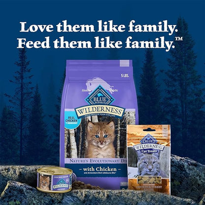 Blue Buffalo Wilderness Natural Kitten Dry Cat Food, with DHA and ARA to Support Brain and Eye Development, High-Protein and Grain-Free Diet, Chicken, 5-lb. Bag
