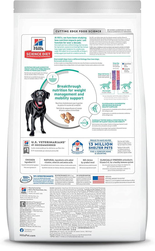 Hill's Science Diet Adult Perfect Weight & Joint Support Large Breed Dry Dog Food, Chicken, 25 lb. Bag
