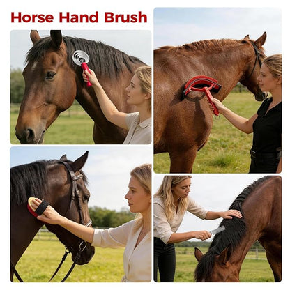 14PCS Horse Grooming Kit, Professional Brush Supplies Set for Bathing & Care, Mane Tail Curry Comb, Sweat Scraper Hoof Pick, Waterproof Storage Tote Bag for Shining, Detangling, Gifts for Riding Lover