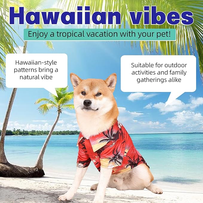 Dog Shirts Hawaii Dog Clothes for Small Medium Large Dogs Owner and Pet Shirts are Sold Separately