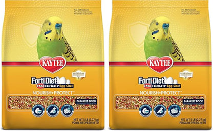 Kaytee Forti-Diet Pro Health Egg-Cite Nourish+Protect Parakeet,Supports Breeding and Molting,Nutrition Backed by Science,Digestive Health,5 pounds,(Pack of 2)