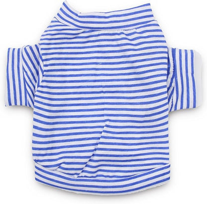 DroolingDog Dog Clothes Pet Striped T-Shirt Plain Puppy Apparel for Small Dogs, Medium, Pack of 3