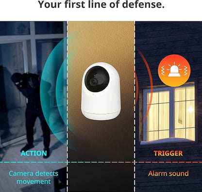 SwitchBot Security Indoor Camera 2K - Pan/Tilt Cam 3MP for Baby Pet Monitor, 2.4G Wi-Fi Plug-in, Night Vision, 2 Way Audio, 360 Motion Tracking, Privacy Mode, Works with Alexa, Cloud & SD Storage 256G