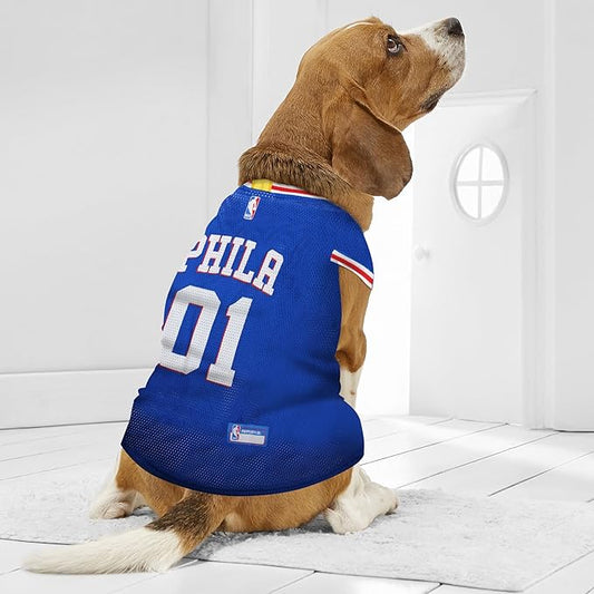 Pets First NBA PHILADELPHIA 76ERS DOG Jersey, X-Small - Tank Top Basketball Pet Jersey