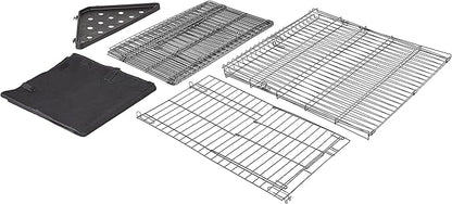 Amazon Basics Leakproof Canvas Bottom Guinea Pig Cage, Easy to Clean Small Animal Habitat with Divider Set, Indoor/Outdoor, Portable, No Tools Needed, 47.6"L x 24.2"W x 14"H, Black