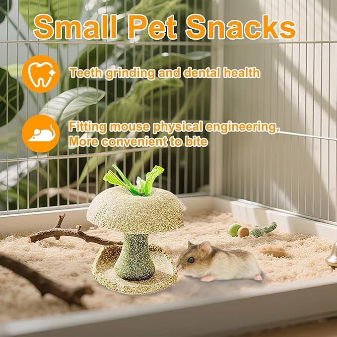 Hamster Chew Toys, Bunny Chew Bowl, Natural Chew Toys for Hamster, Rabbit, Guinea Pig, Chinchilla