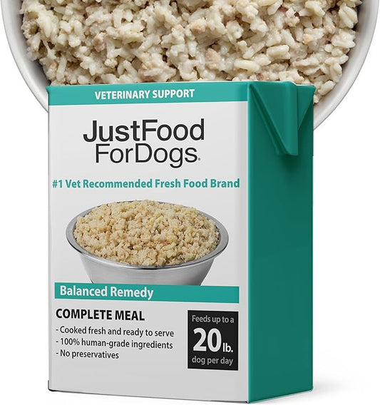 JustFoodForDogs Pantry Fresh Wet Dog Food, Complete Meal or Dog Food Topper, for Sensitive Stomachs, Balanced Remedy Human Grade Dog Food Recipe - 12.5 oz (Pack of 12)