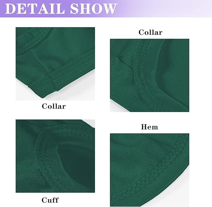 2 Pack Solid Color Dog Shirts - Lightweight, Quick Dry, Breathable Pet T-Shirts for Small to Large Dogs - Stretchy, Durable, Ideal for All Seasons and Holidays.Green Purple L
