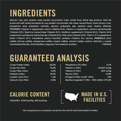 Purina Pro Plan High Protein Cat Food With Probiotics for Cats, Salmon and Rice Formula - 16 lb. Bag