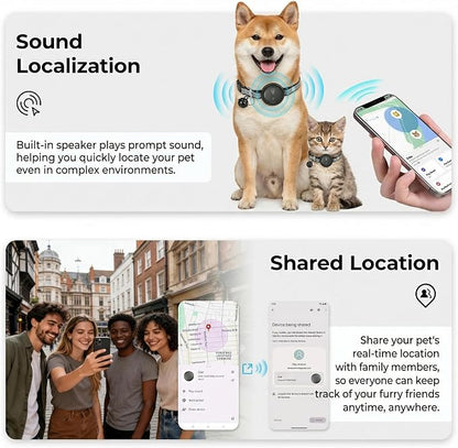 GPS Pet Tracker for Dogs & Cats, Smart Collar with Real-Time Location | No Monthly Fee, Activity Monitoring, Adjustable Reflection Strap, Find My Compatible, Lightweight Wear, Plug And Play