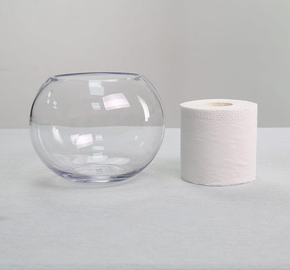 CYS EXCEL Glass Bubble Bowl (H-6" W-8", Approx. 3/4 Gal.) Small Fish Bowl Round Terrarium Vase Globe Flower Centerpiece for Weddings Events Arrangements